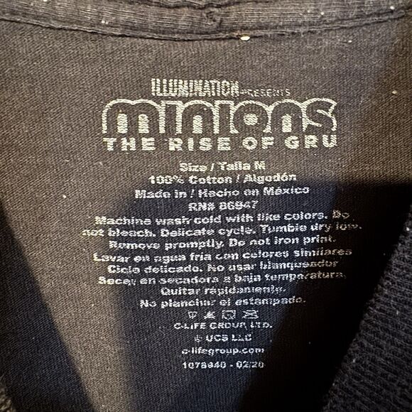 Minions: The Rise of Gru Illumination Graphic Medium T-Shirt Black Cartoon Movie - Picture 3 of 6